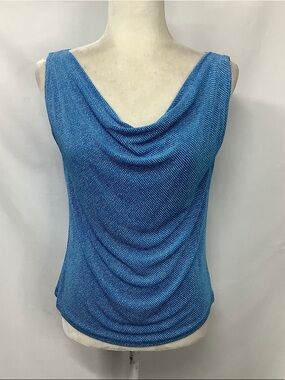 Made In Heaven Ocean Blue Cowl Neck Sleeveless Blouse Size S